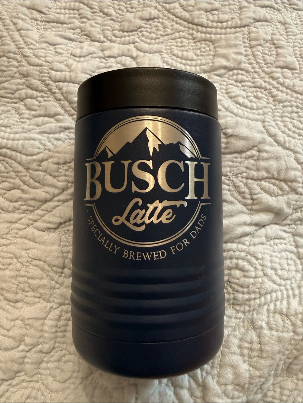 Busch Latte Navy Insulated Koozie